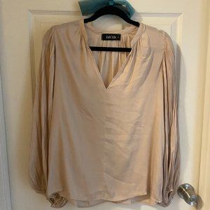 Tan V-Neck Blouse - Fabrik